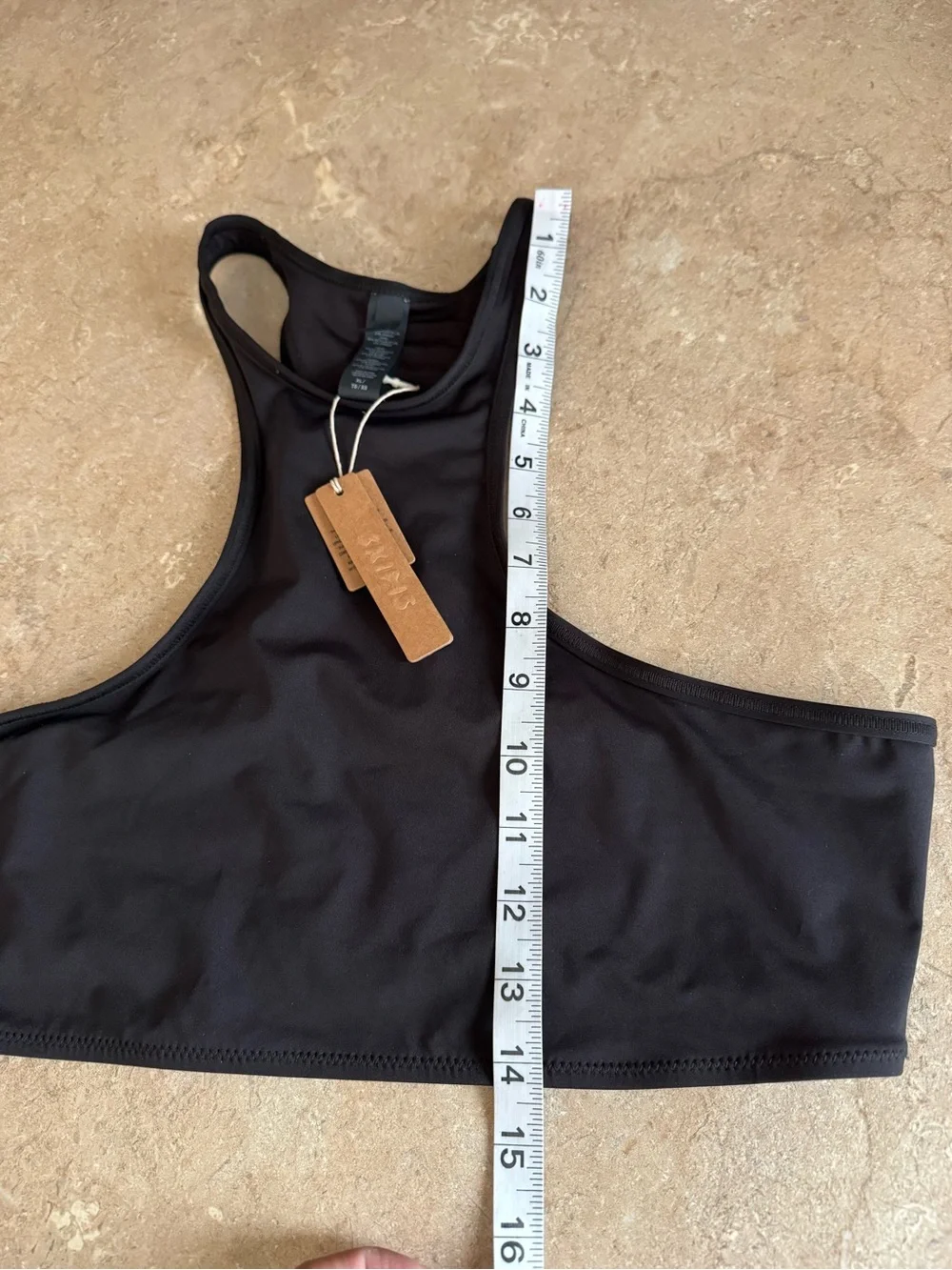 NWT Skims Recycled Swim High Neck Racerback Onyx Top- Size XL